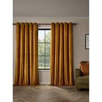 Paoletti Regency Stripe Eyelet Curtains Antique Gold