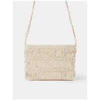 Accessorize Macrame Crossbody Bag - White