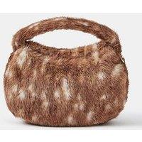 Accessorize Bambi Faux Fur Handheld Bag - Beige