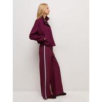 New Look Womens Side Stripe Wide Leg Co Ord Trousers - Burgundy