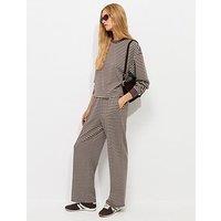New Look Premium Brown Striped Wide Leg Jogger Trousers