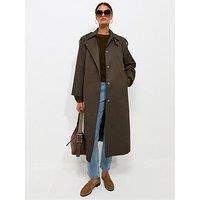 New Look Cotton Belted Trench Coat - Green