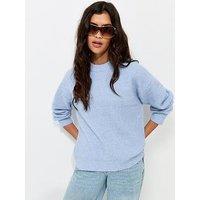 New Look Crew Neck Knitted Jumper - Blue