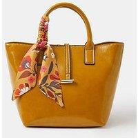 Accessorize Scarf Detail Structured Tote Handbag - Yellow