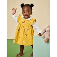 Jojo Maman Bebe Baby Girls Woodland Embroidered Dress Set - Yellow