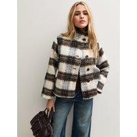 New Look Womens Brushed Funnel Neck Jacket - Cream