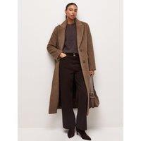 New Look Womens Brushed Felt Long Coat - Brown