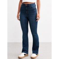New Look Womens Petite High Waist Quinn Bootcut Jeans - Blue