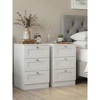 Vida Designs Altino 3 Drawer Bedside Chest - Set Of 2