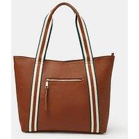 Accessorize Faux Leather Tote Bag - Brown