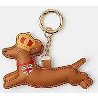 Accessorize London Sausage Dog Bag Charm - Brown