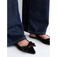 New Look Womens Velvet Bow Pointed Slingbacks Flats - Brown