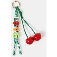 Accessorize Cherry Bag Charm With Love Letter Beads - Green