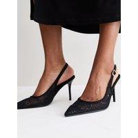 New Look Womens Lace Buckle Slingback Pumps - Black