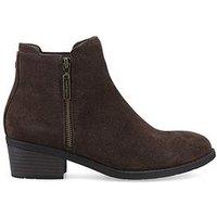 Hush Puppies Ingrid Zip Boot - Dark Brown