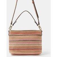 Accessorize Stripe Raffia Crossbody Bag