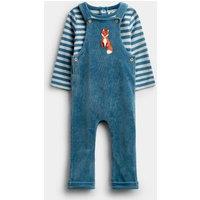 Jojo Maman Bebe Baby Boys Fox Dungaree Set - Blue