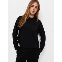 New Look Womens Premium Cotton Skater Long Sleeve T-Shirt - Black