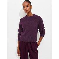 New Look Knitted Raglan Sleeve Jumper - Purple