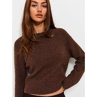 New Look Knitted Ribbed Jumper - Brown