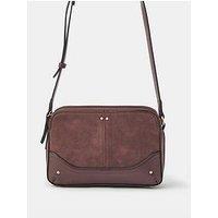 Accessorize Classic Double Zip Crossbody Bag - Brown