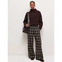 New Look Women'S Pull On Checked Wide Leg Trousers - Brown