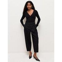 New Look Women'S Petite Tailored Barrel Leg Trousers - Black