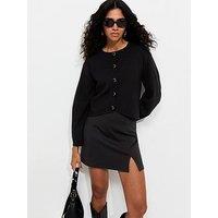 New Look Compact Knit Button Detail Cardigan - Black