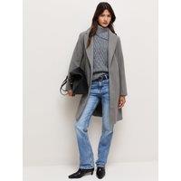 New Look Womens Open Front Longline Tailored Coat - Grey