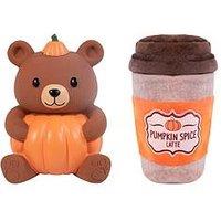 Rosewood Pumpkin Snuffle Cup/Fall Bear Latex Dog Toy Bundle
