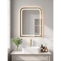 Living And Home Wall-Mounted Led Bathroom Mirror With Demister 60Cm X 80Cm