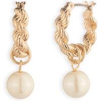 Lauren By Ralph Lauren Lauren Ralph Lauren Gold Tone & Faux Pearl Drop Hoop Earrings