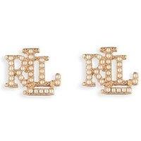 Lauren By Ralph Lauren Lauren Ralph Lauren Gold & Pearl Logo Stud Earrings