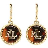 Lauren By Ralph Lauren Lauren Ralph Lauren Gold & Tort Logo Drop Earrings