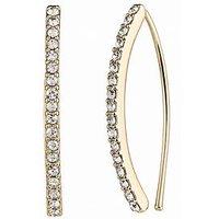Lauren By Ralph Lauren Lauren Ralph Lauren Threader Earrings In Gold & Crystal