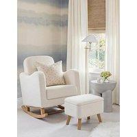 Bebe & Beyond Soother Nursing Chair & Stool Off White Boucle
