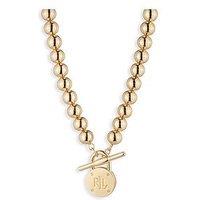 Lauren By Ralph Lauren Lauren Ralph Lauren Signature Gold Beaded Necklace With Logo Padlock