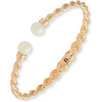 Lauren By Ralph Lauren Lauren Ralph Lauren Gold Tone & Faux Pearl Open Cuff Bangle