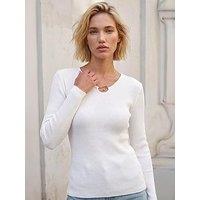 Roman Gold Trim Knit Jumper - Ivory
