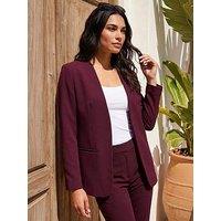 Roman Edge To Edge Blazer - Wine