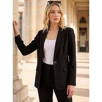 Roman Single Breasted Blazer - Black
