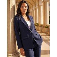 Roman Single Breasted Blazer - Navy