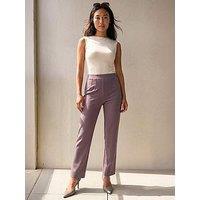 Roman Petite Straight Leg Ponte Stretch Trouser - Taupe
