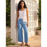 Roman Denim Spot Print Frayed Edge Jean - Light Blue