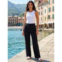 Roman Stitch Side Seam Trousers - Black