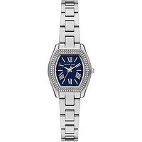 Michael Kors Chelsea Three-Hand Silver Strap Blue Dial Watch