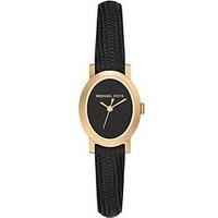 Michael Kors Maude Three-Hand Black Leather Watch