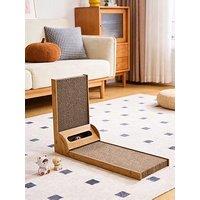 Living And Home Corrugated L-Shaped Cat Scratcher With Toys