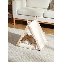 Living And Home Beige Pet Tent Teepee With Thick Cushion 60Cm W X 55Cm D X 63Cm H