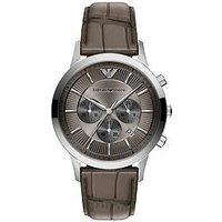 Emporio Armani Archetipo Chronograph Gray Leather Watch (Ar11821)